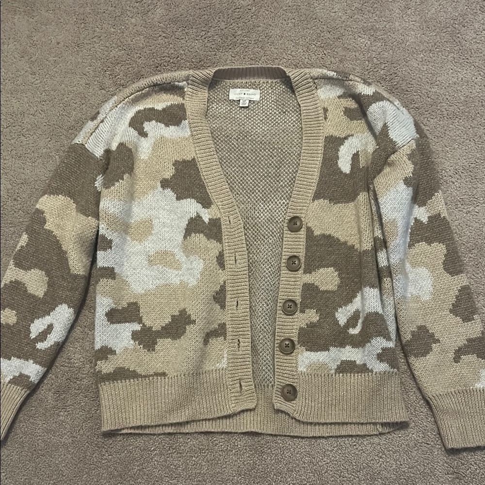 Women's Camouflage Cardigan Sweater